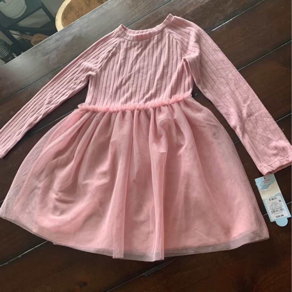 Cat & Jack Pink Long-Sleeve Casual Dress size 6/7